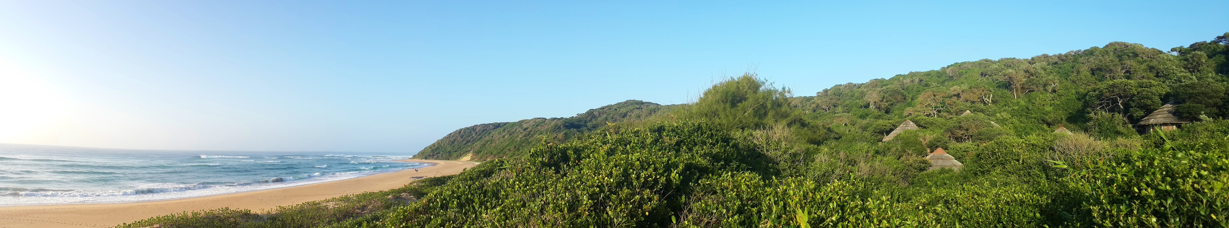 Thonga blue skies and sea, changing as the light shifts during the day